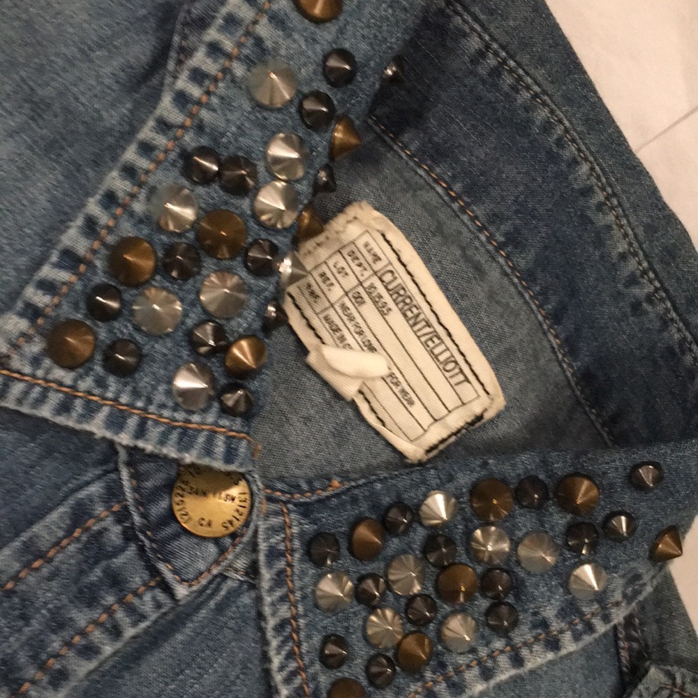 CURRENT ELLIOT DENIM JEAN SCOUT SHIRT WITH STUDS